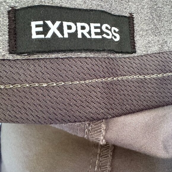 Express Mens Gray Slim Fit Flat Front Preppy Casual Stretch Chino Short 38x8 - Picture 2 of 8